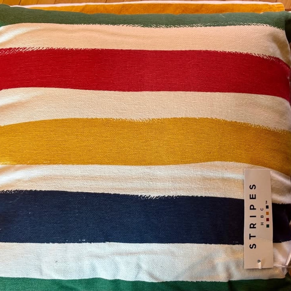 HBC STRIPES 20 x 20 " two-sided outdoor/indoor pillow. NEW with tag. - Picture 1 of 5